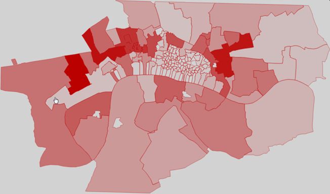 Figure 2.1 (b) Population estimates, [Locating London's Past](http://www.locatinglondon.org/), 'Broken down by Parish: 1690s'.