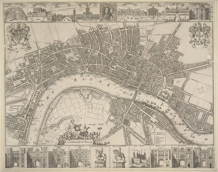 Figure 2.1 (a) London, Westminster and Southwark, *c*. 1690 © Trustees of the British Library.