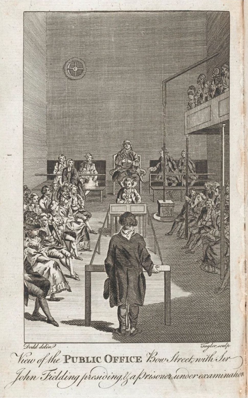Figure 6.4: [The Public Office, Bow Street. The Malefactor's Register; or the Newgate and Tyburn Calendar (1779), vol. III, frontispiece](http://estc.bl.uk/F/?func=find-b&local_base=BLL06&request=T69563&find_code=ESTID). © Trustees of the British Library.