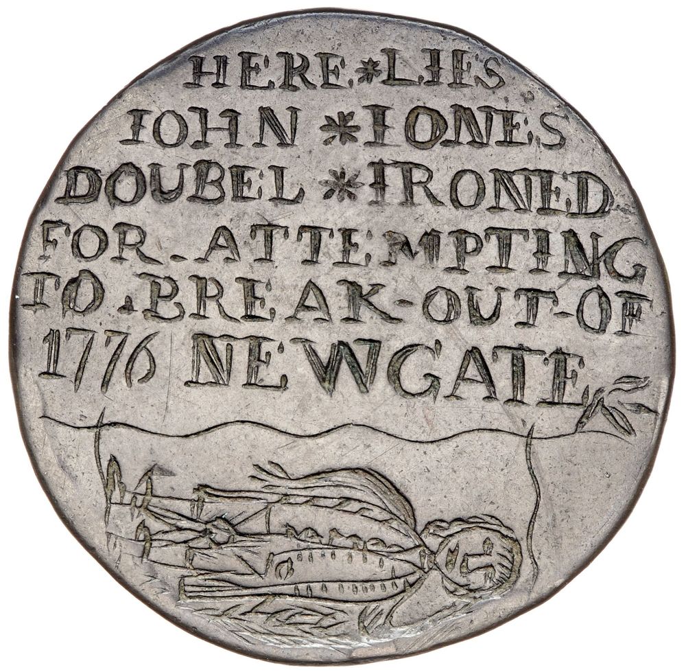 Figure 7.3 (a): 'Here lies John Jones, doubel ironed for attempting to break out of Newgate, 1776'. ©Tim Millet.