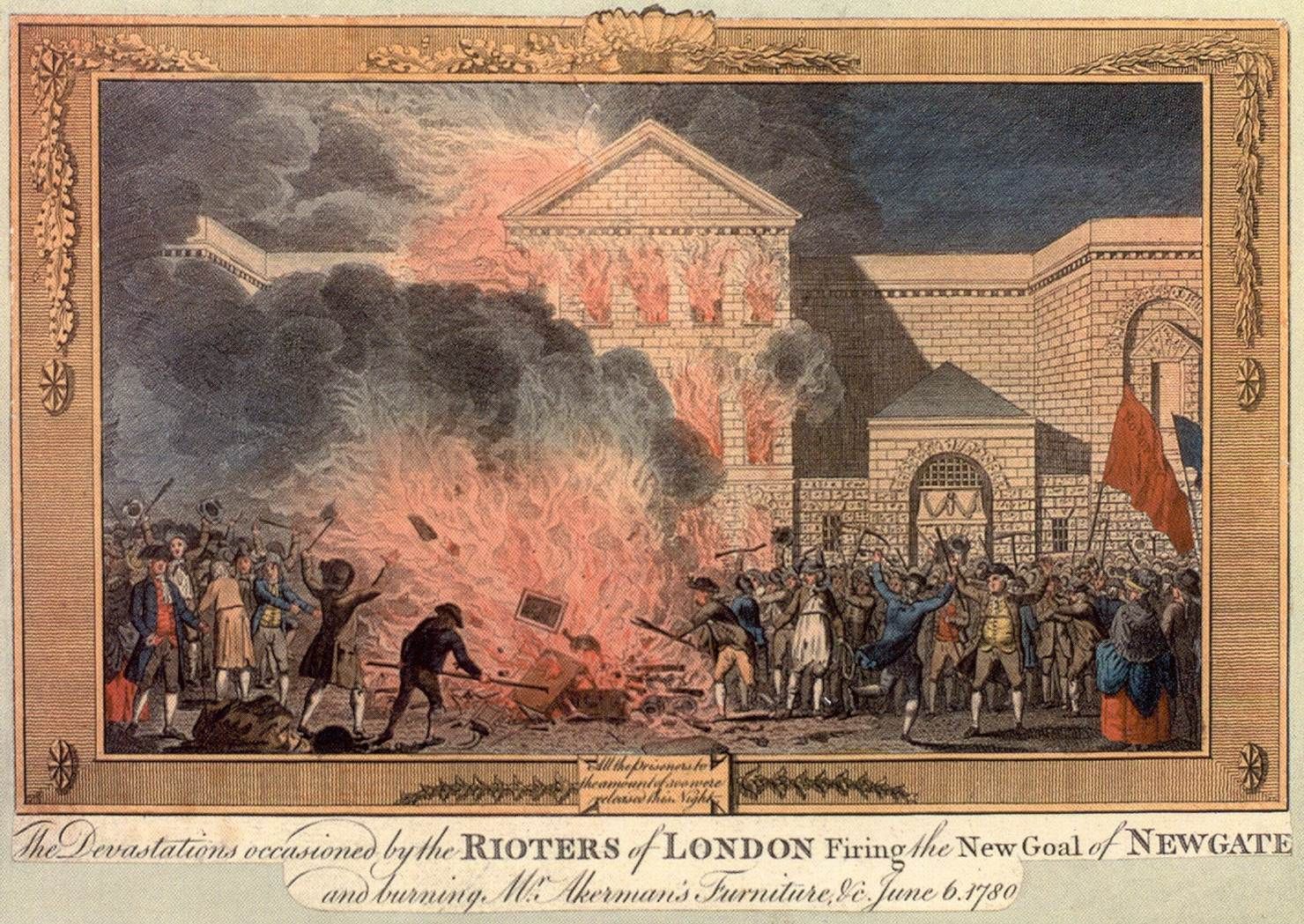 Figure 7.5: *The devastations occasioned by the rioters of London firing the new goal of Newgate ... June 6, 1780*. © London Metropolitan Archives, ref. SC/GL/PR/446/OLD/2/q8038930.