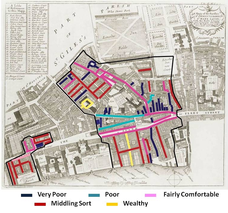 The Social Composition of Individual Streets as Described by John Strype in 1720